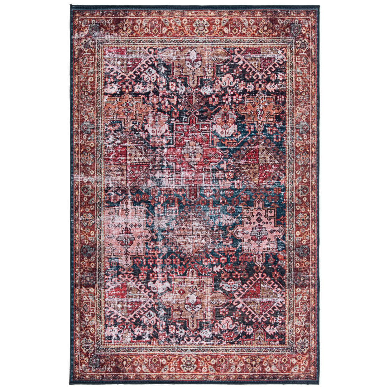 SAFAVIEH Tucson Collection TSN114P Rust / Green Rug