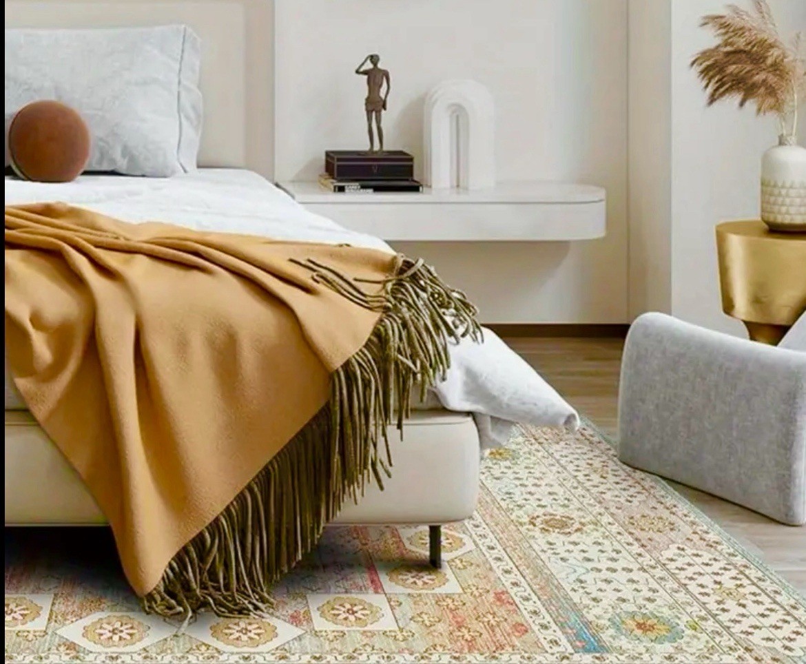 4×6 New Faux Cashmere Machine Washable Rug In Moroccan Bohemian Turkish Boho