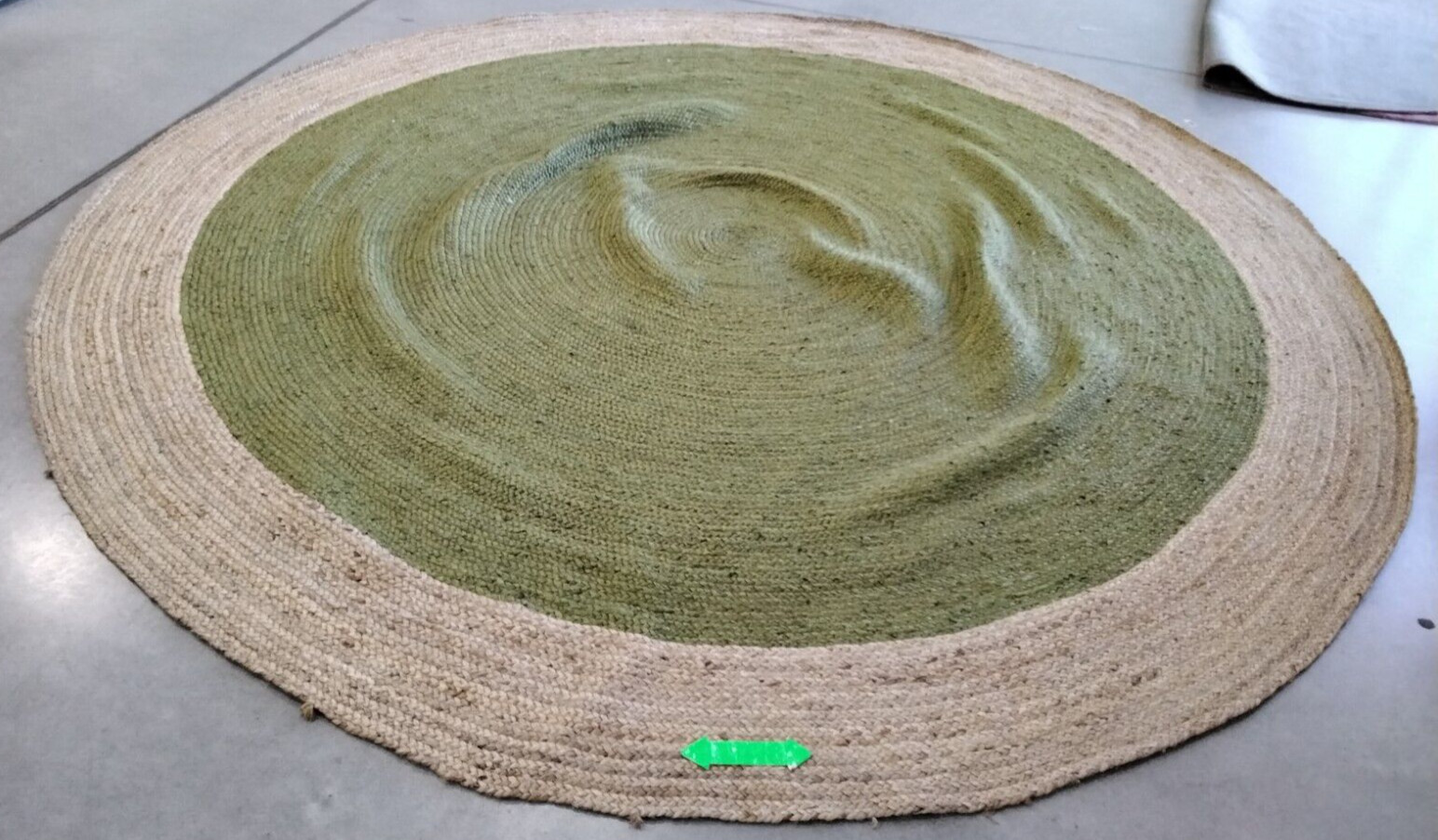 GREEN / NATURAL 10′ X 10′ Broken Thread Rug, Reduced Price 1172740148 NF801G-10R