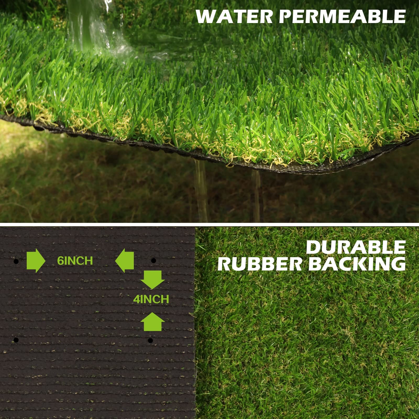 AYOHA 3 FT x 5 FT Artificial Grass, Synthetic Realistic Fake Turf Grass Thick…