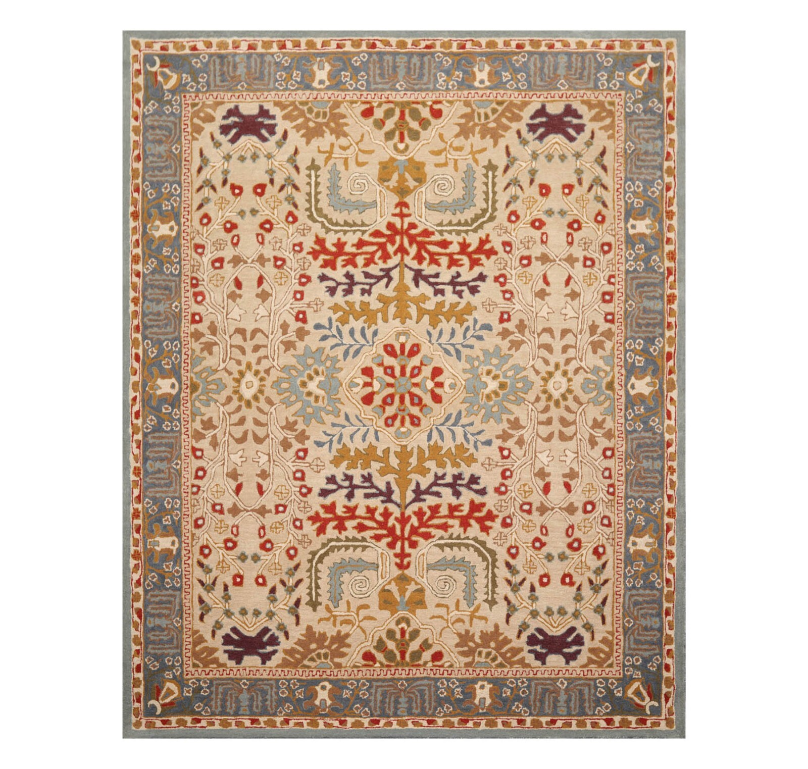 Multi Sizes Handmade 100% Wool Arts & Craft Transitional Oriental Area Rug Beige