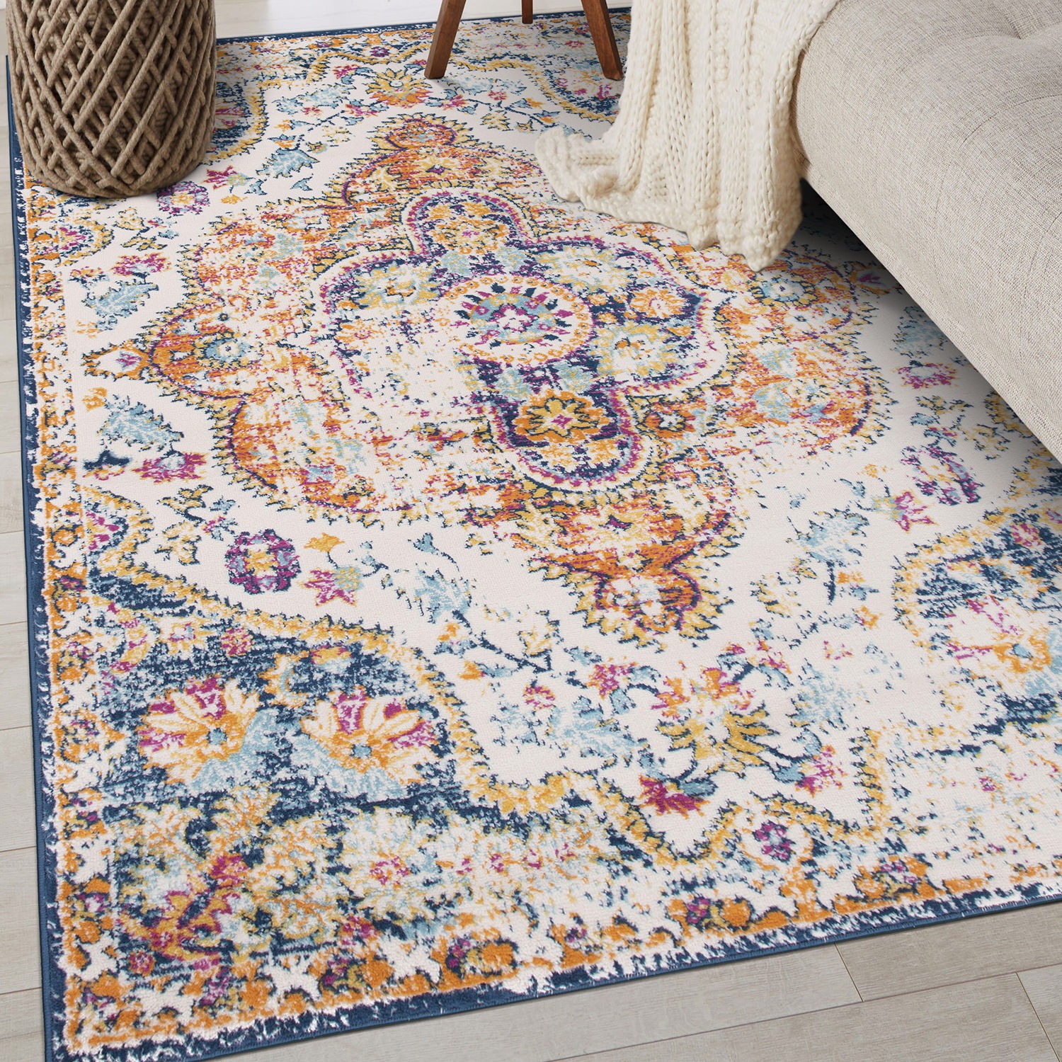 Rugshop Rugs Distressed Vintage Bohemian Dining Room Rugs High Traffic 3×5 Rugs