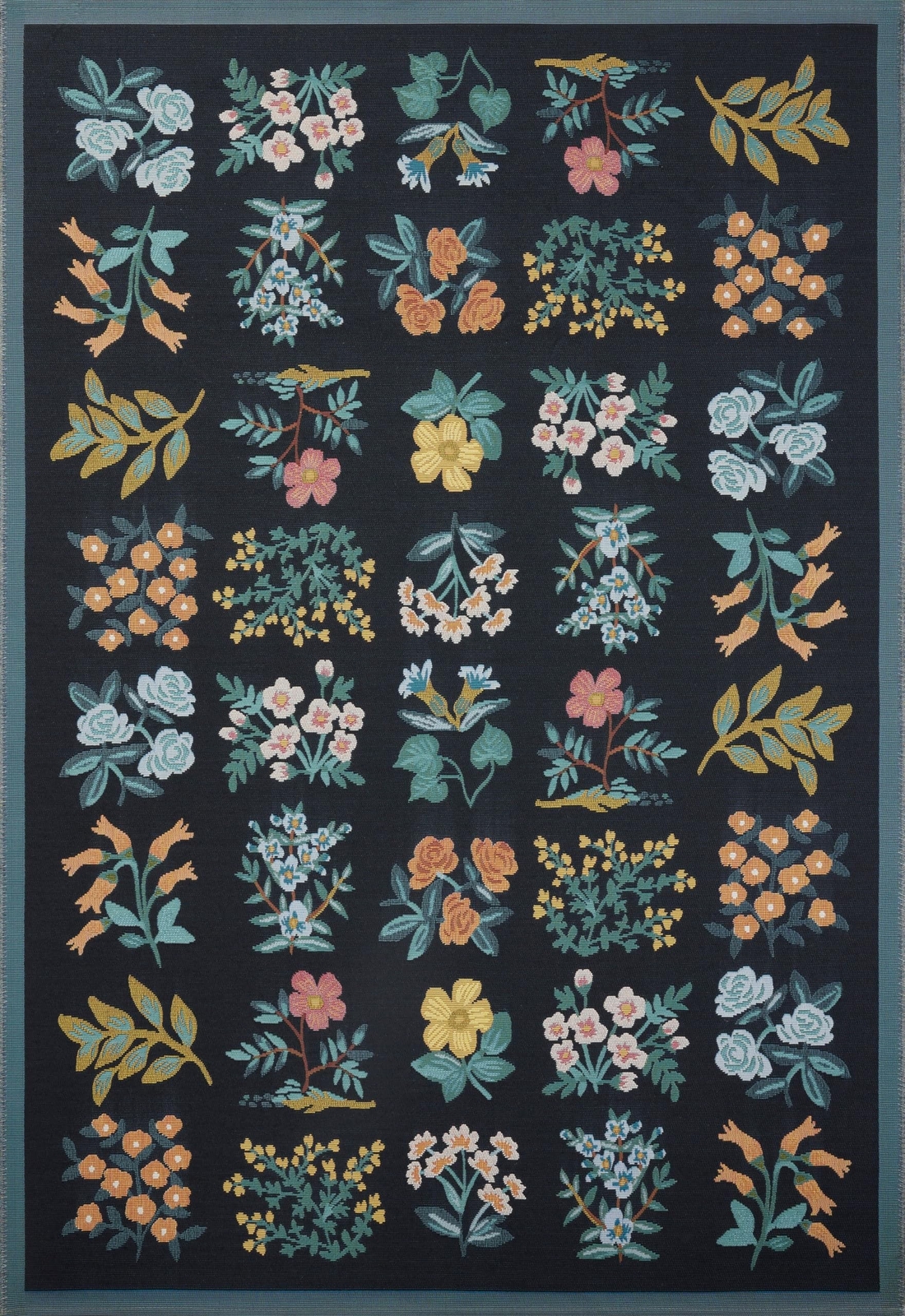 Loloi Rifle Paper Co. x Perennial Black 2′-5″ x 3′-11″ Accent Rug