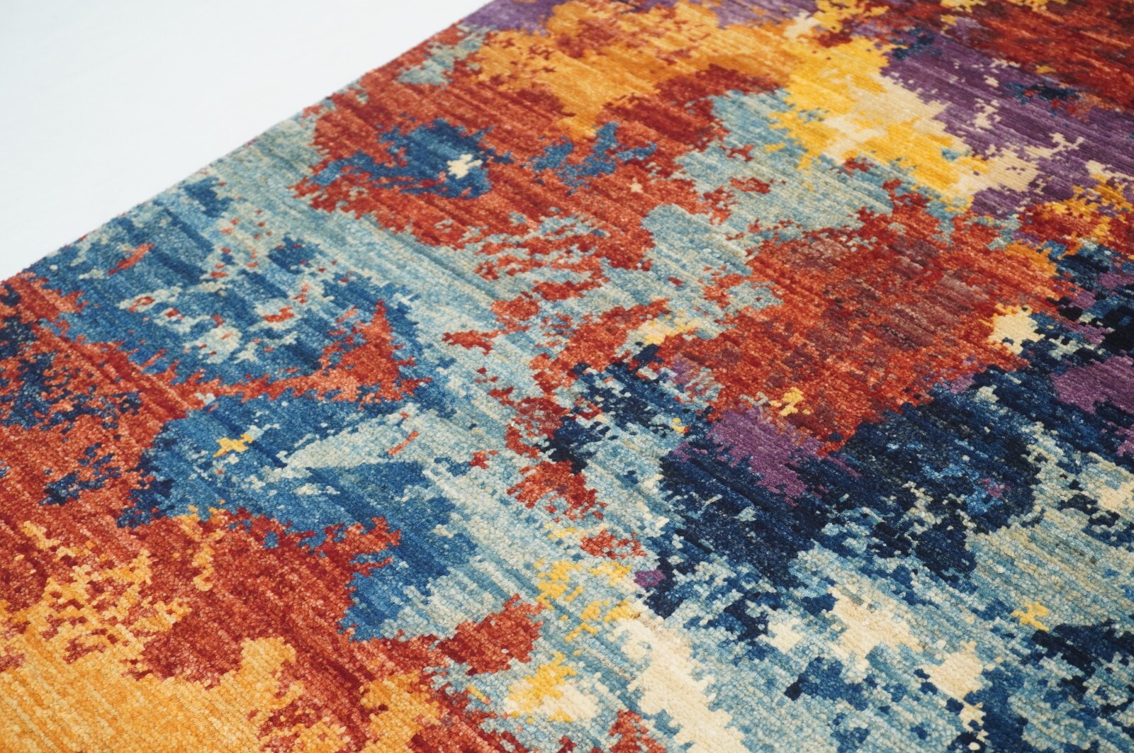 8 x 10 ft Multicolor Modern Contemporary Afghan Hand Knotted Wool Abstract Rug