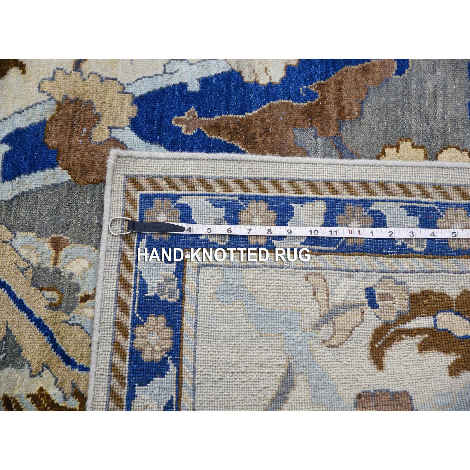 10’2″x14’4″ Blue Zoroastrian Ispahan Inspired Hand Knotted 100% Wool Rug R75425