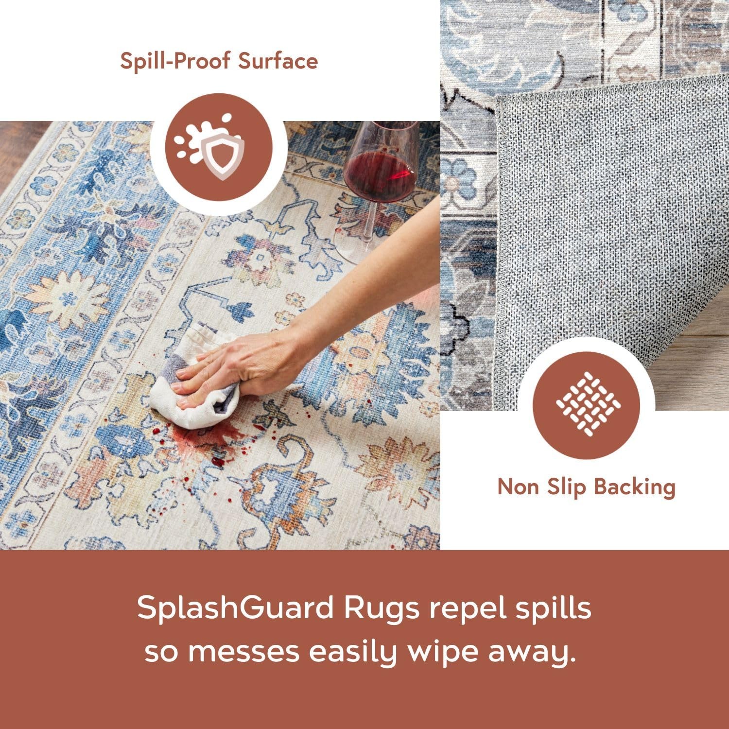 nuLOOM Rora Sage Medallion Washable Area Rug, 8′ x 10′