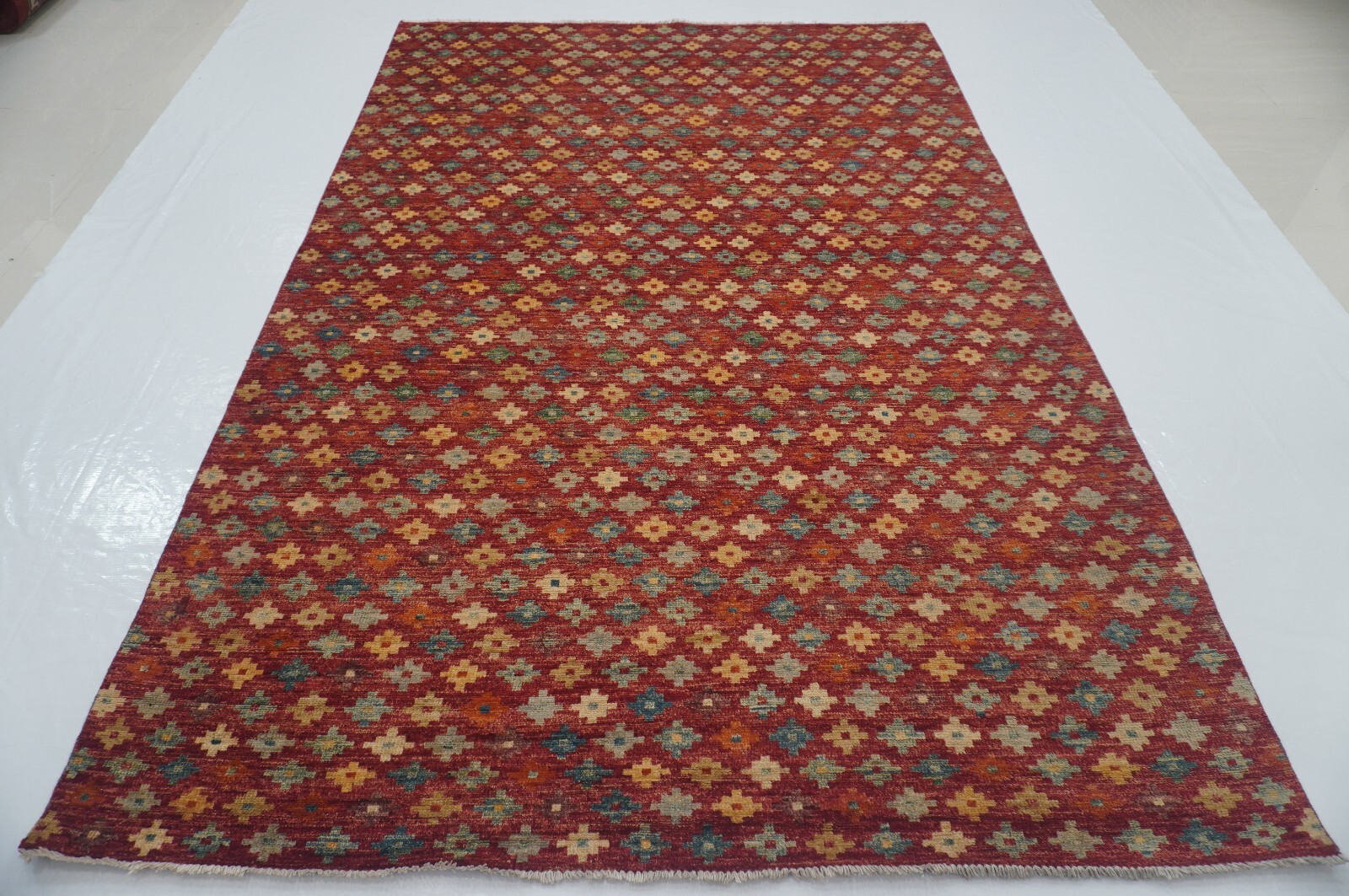 6 x 9 ft Red Bidjar Afghan Hand Knotted Wool Geometric Area Rug