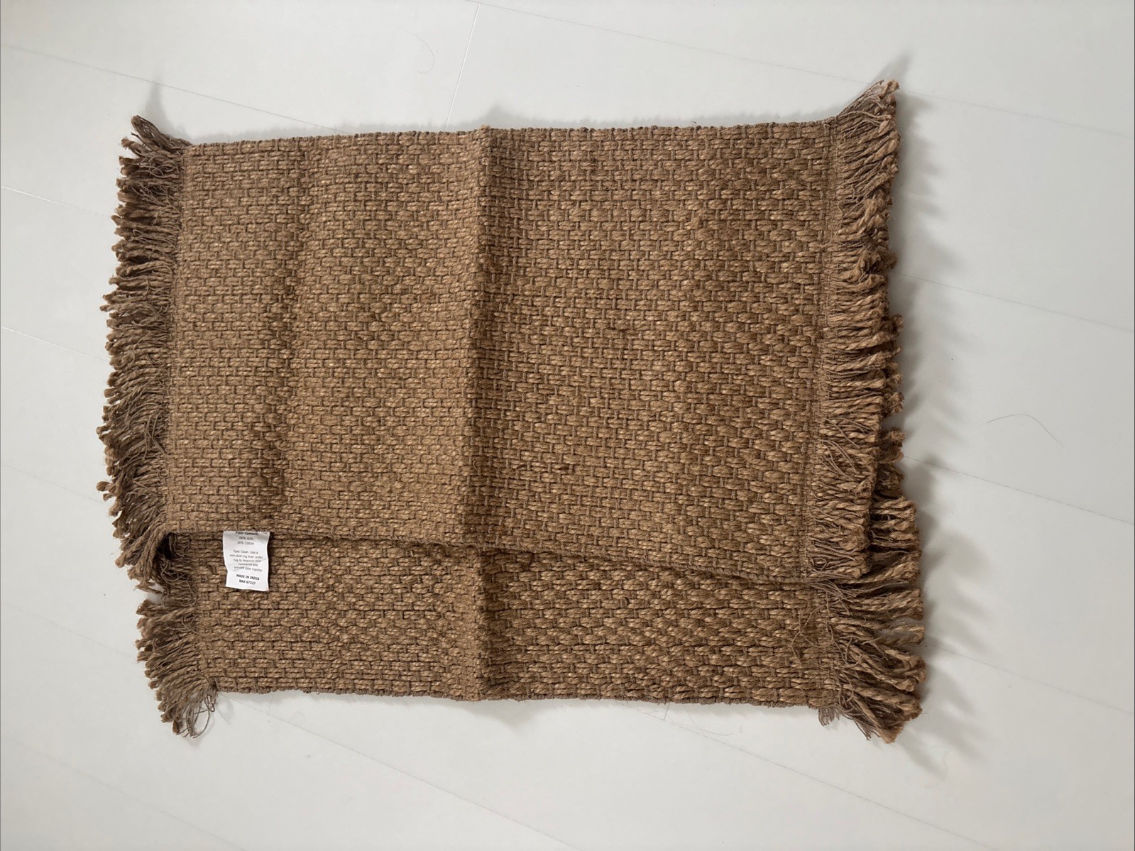 Natural Jute Handwoven Rug 20in x 30in Modern Coastal Set Of 2