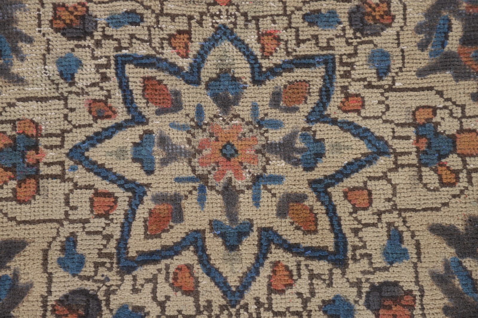 Over-Dyed Light Blue Wool Area Rug 6×9 Medallion Handmade Classic Vintage Carpet