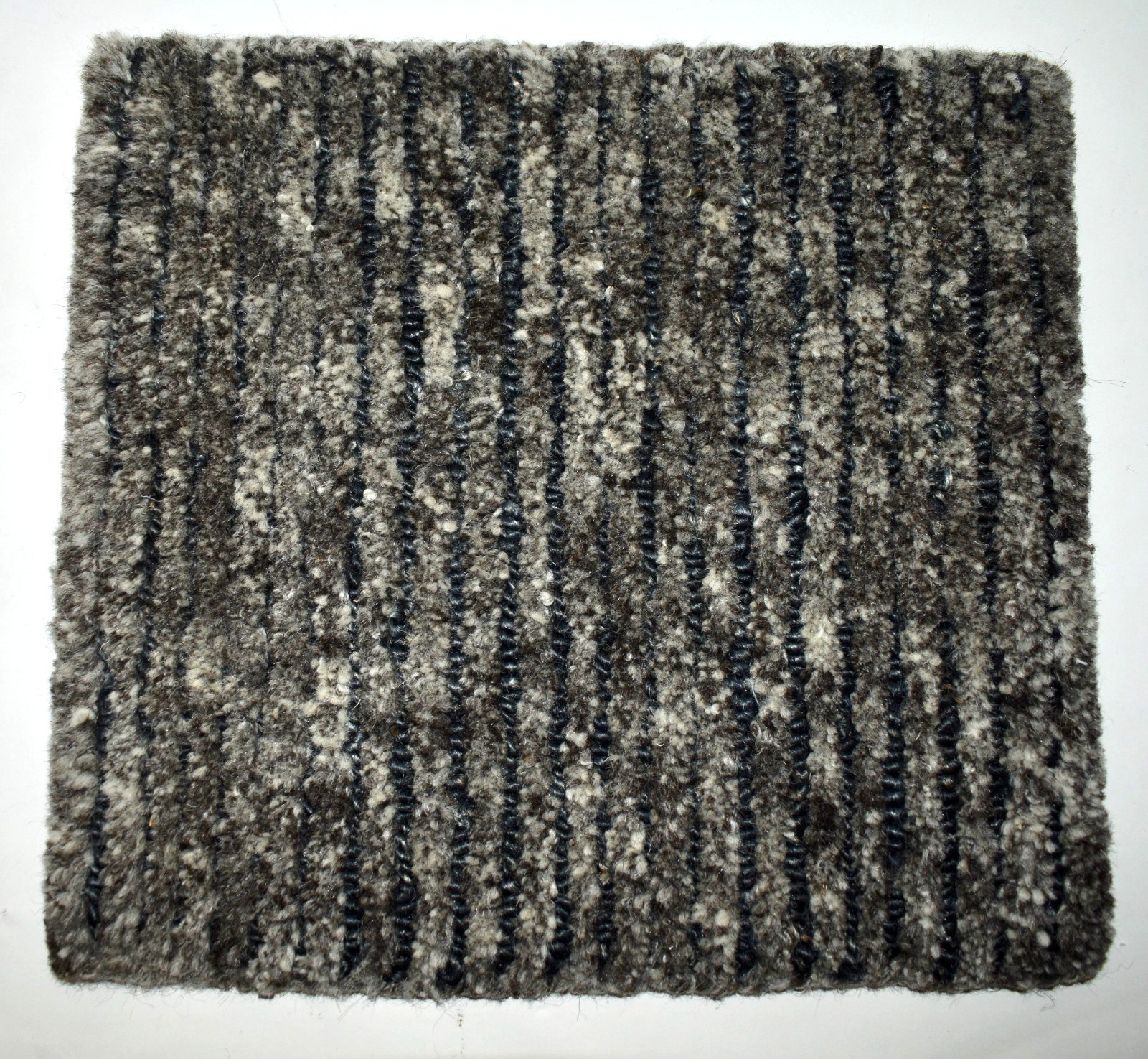 12 x 12″ RUG SAMPLE Small HUSK — INK Black Gray Wool Pet Mat Camper RV Dog House
