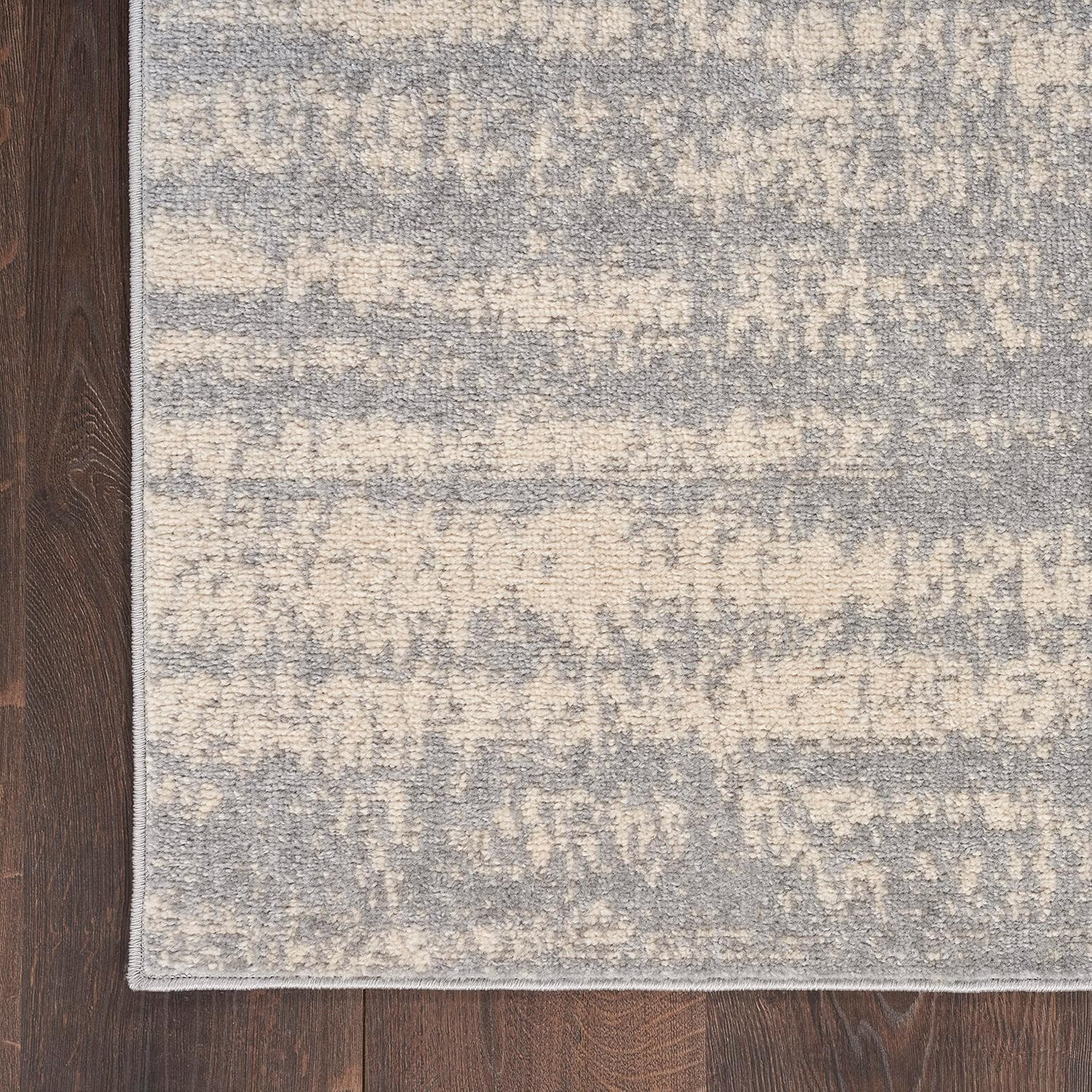 Nourison Home Nourison Essentials Grey Beige 6′ X 9′ Area Rug – Easy Clean, Non