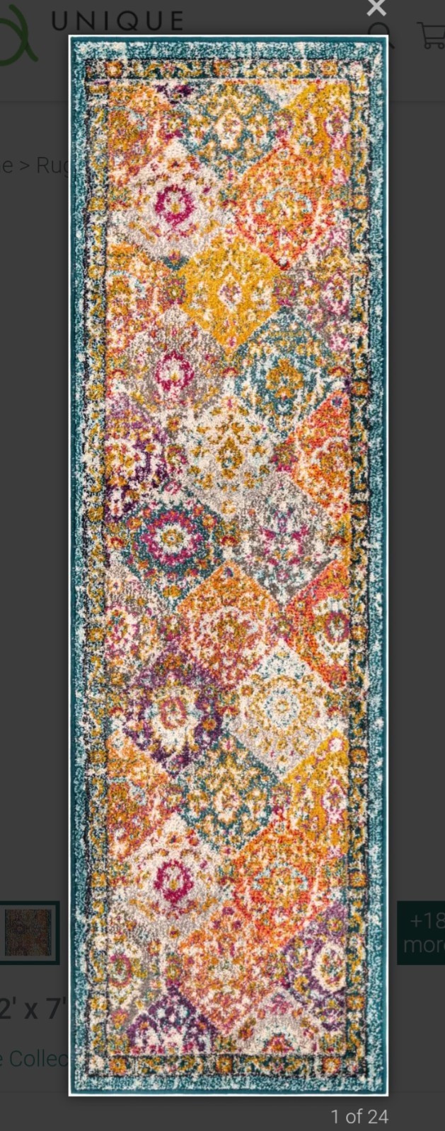Unique Loom Multi 2″7 X 12′ Penrose Runner Rug – Carrington
