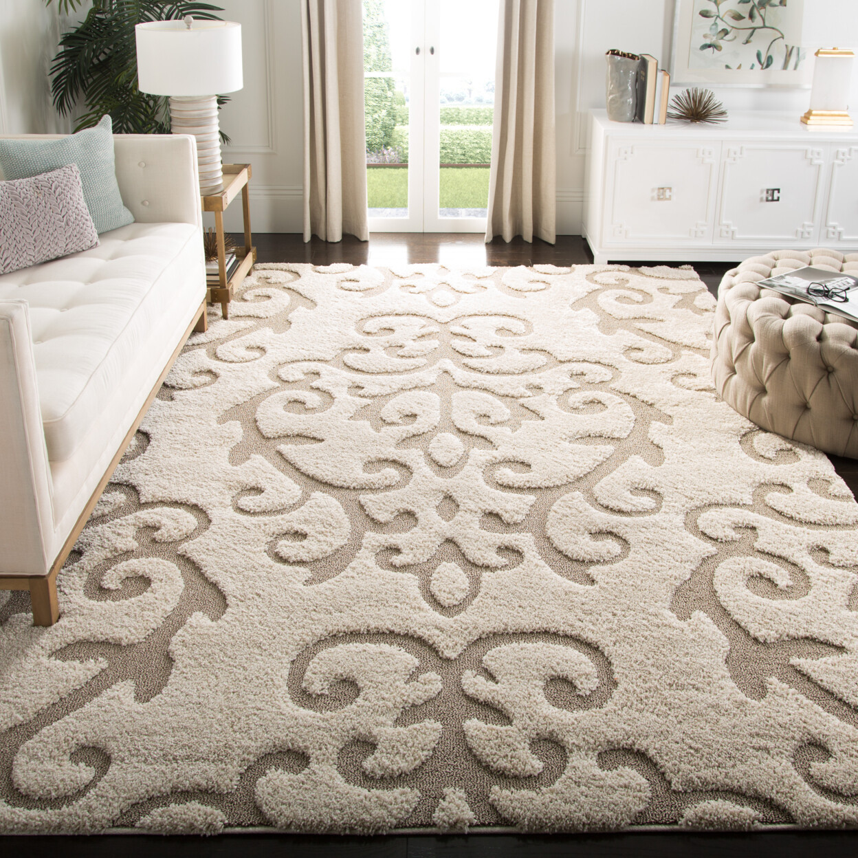 SAFAVIEH Florida Shag SG470-1113 Cream / Beige Rug