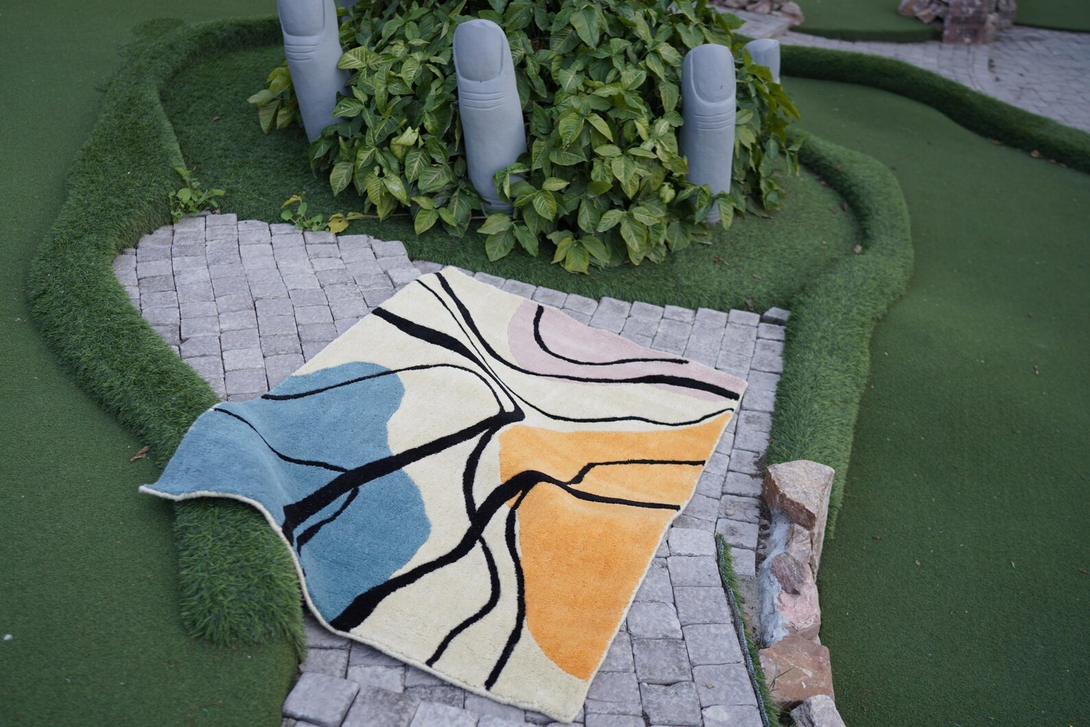 Abstract Handmade Tufted Wool Rug | Modern Multicolor Area Rug | Artistic Carpet