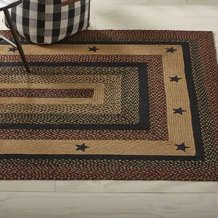 Blackberry Star Braided Area Rug By IHF Rugs. Oval & Rectangle. Many Sizes.