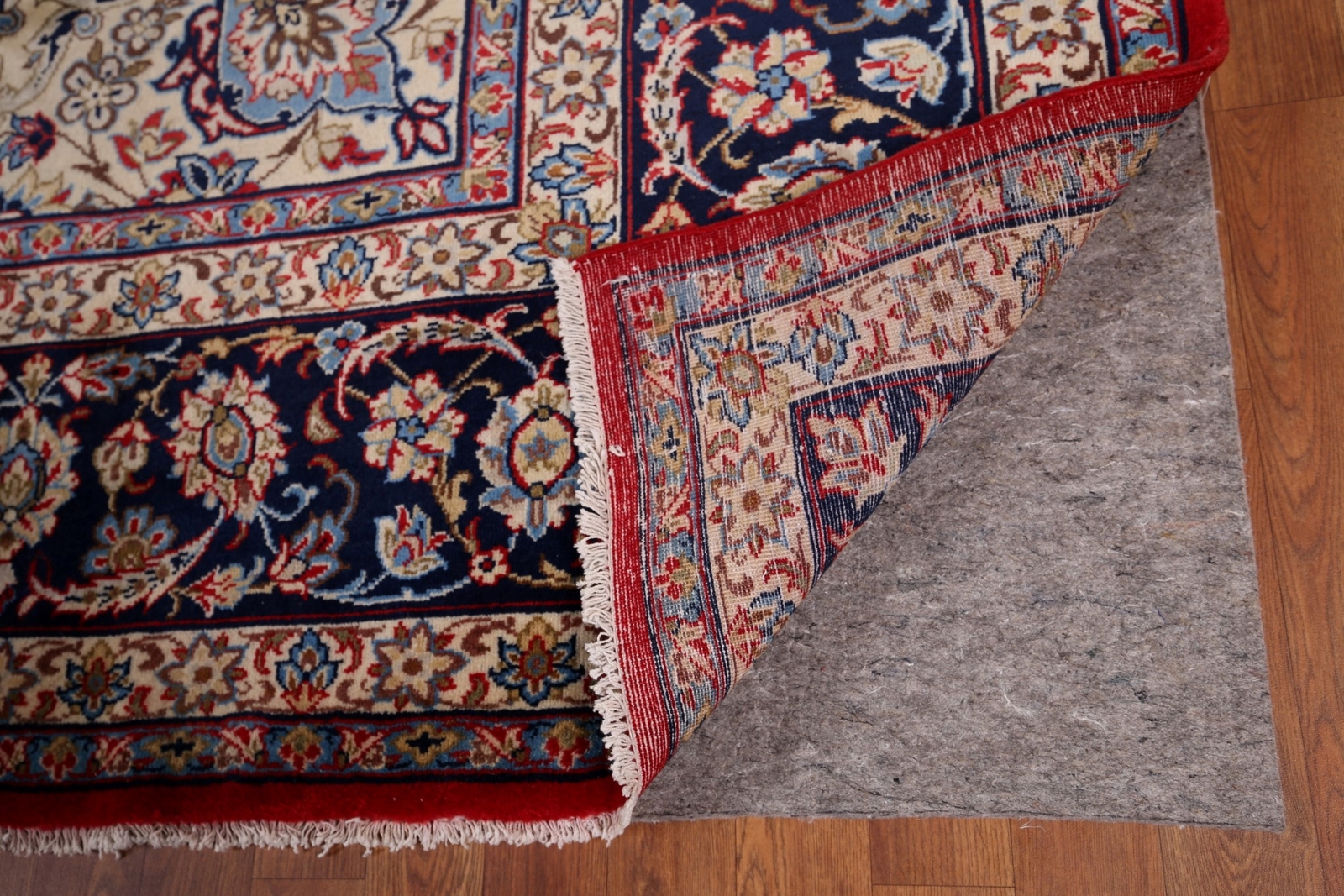 Traditional Najafabad Red/ Navy Blue Area Rug 9×13 Wool Handmade Room Size Rug