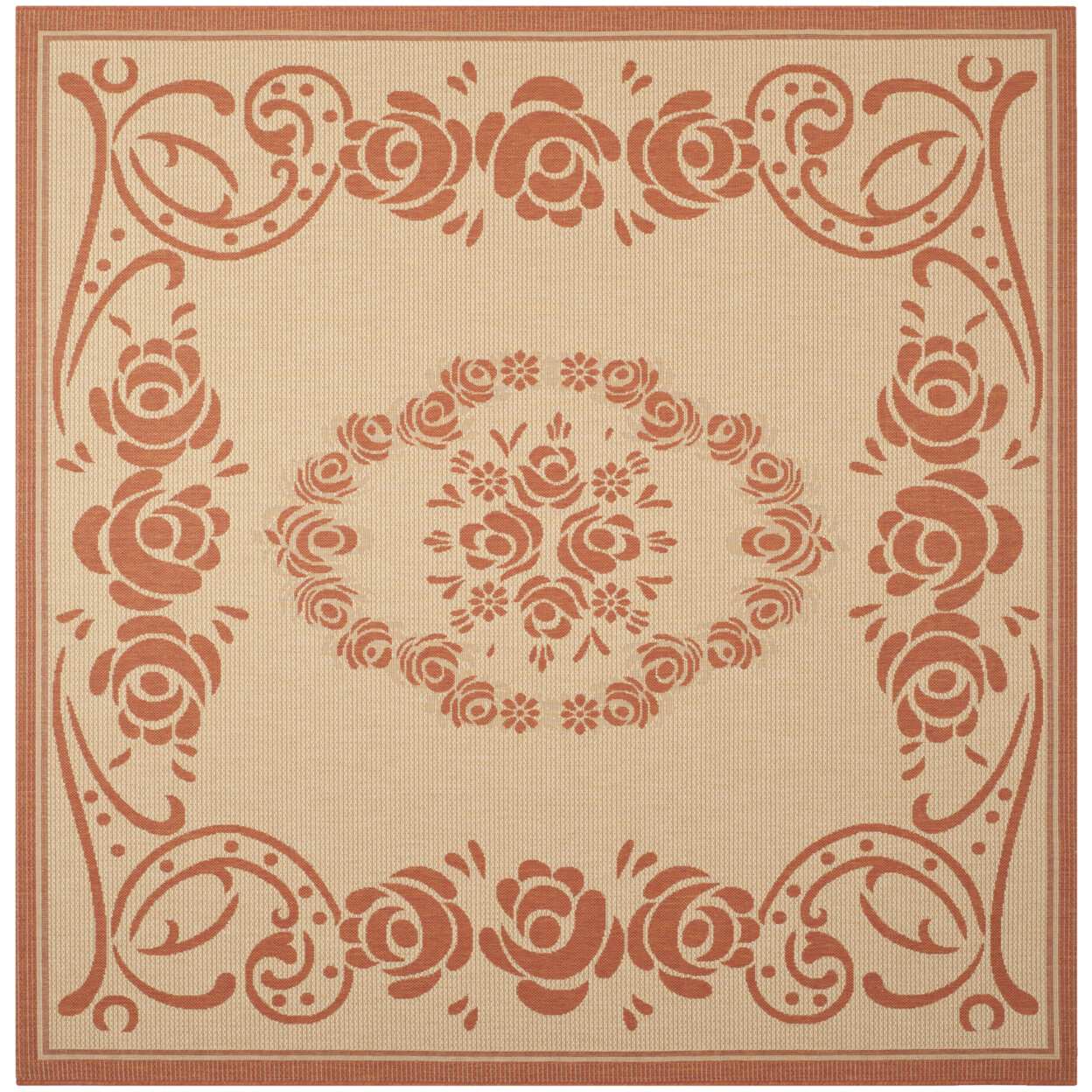 SAFAVIEH Outdoor CY1893-3201 Courtyard Natural / Terra Rug
