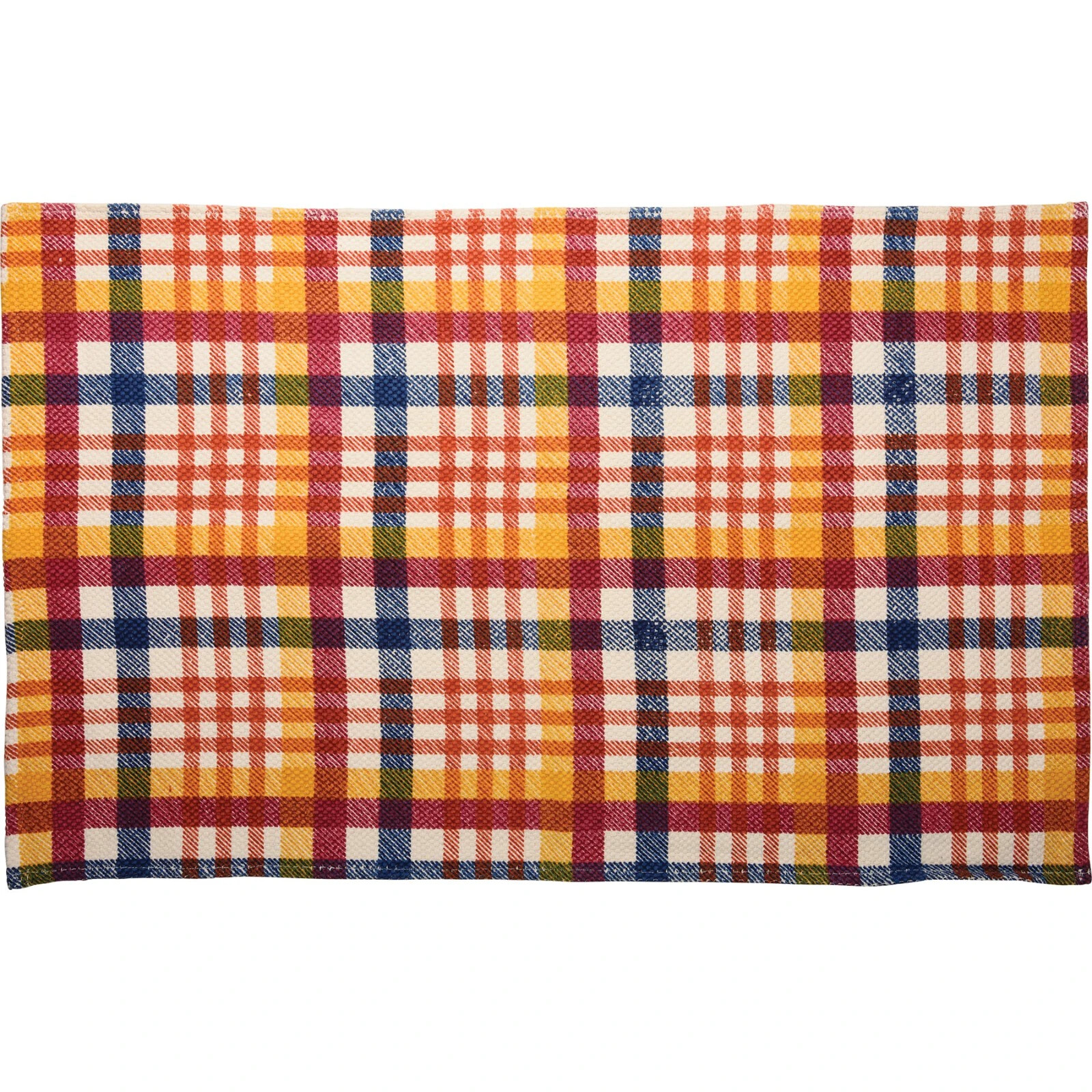 Happy Plaid Indoor Rug 34″ x 20″ Multicolor Rug Skid Resistant NWT