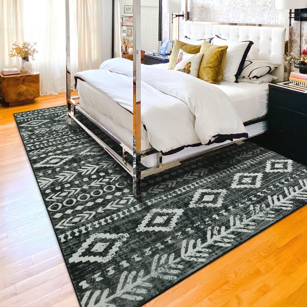 Lahome Machine Washable Non-Slip Rug 6×9 – Ultra-Thin Stain Resistant Boho Moroc