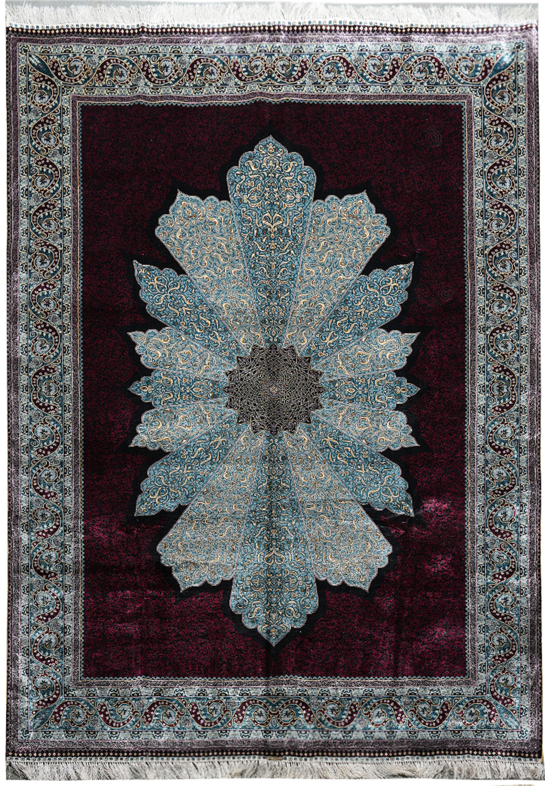6.0 x 9.5 Handmade Silk Rug #PIX-59473