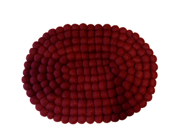 Cozy Crafted: Hand-Felted Ball Mat for Laptops/iPads