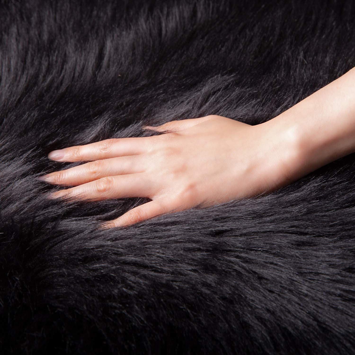 Faux Fur Sheepskin Fluffy Area Rugs Round Shaggy Carpet For Bedroom Living room