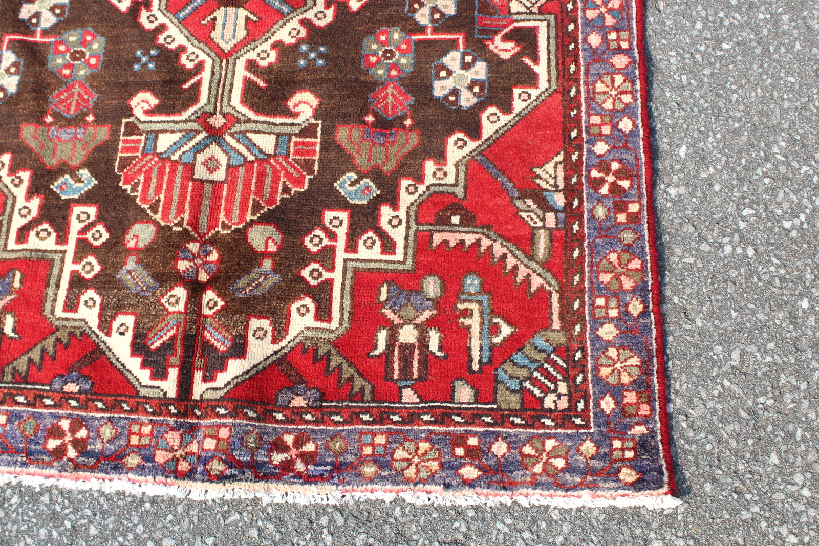 Geometric Medallion Bohemian Turkish 3′ 6″ x 5′ 1″ Red Handmade Area Rug