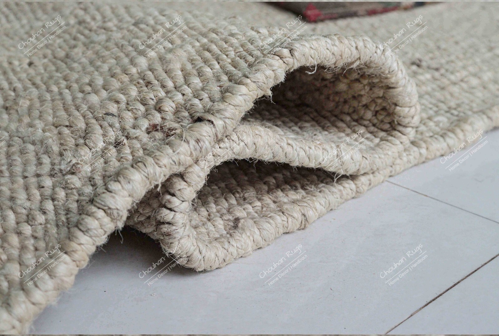 Off White Natural Jute Hemp Handmade Tufted Area Rug Hemp Jute Rectangle Rug