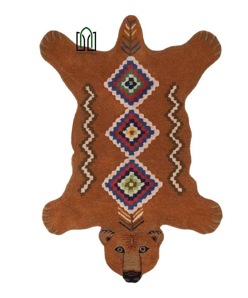 Hand Tufted Bear Animal Skin Rug Handmade Animal Shape Area Rug