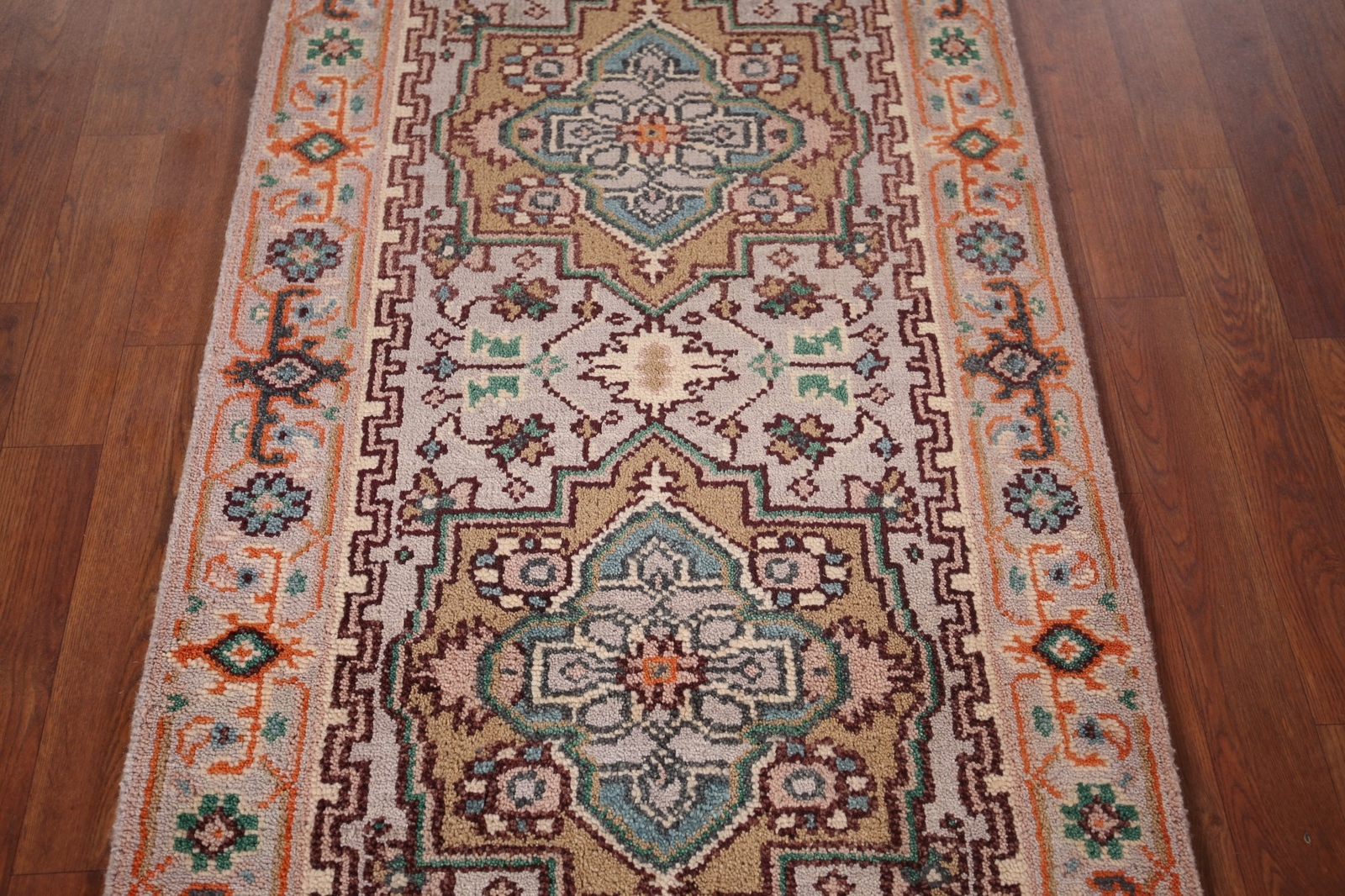 Heriz Serapi Indian Hand-Knotted Accent Rug Wool 3×6 ft Rug
