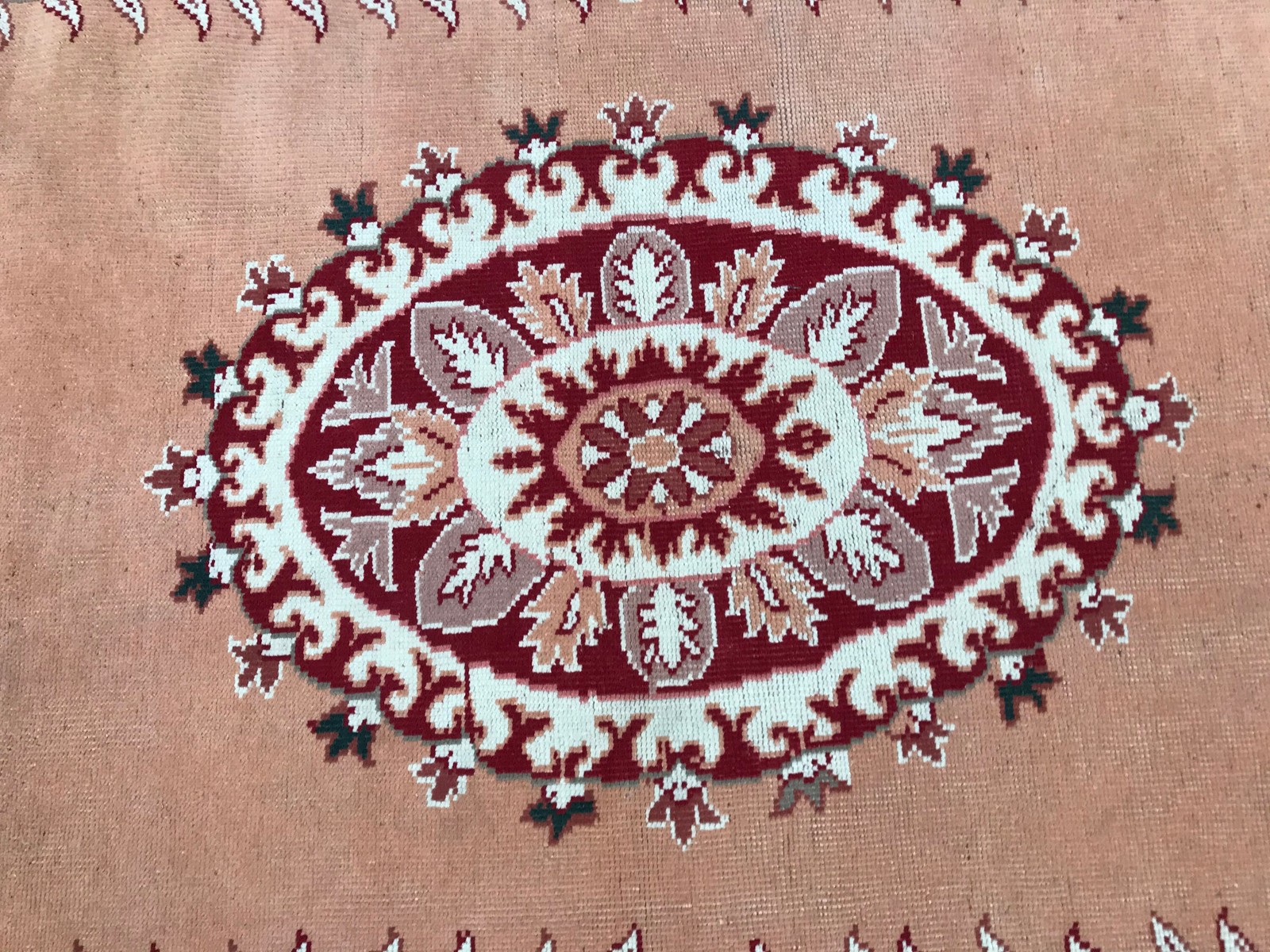Turkish Vintage Area Rug 4,4×6,4 ft, Red Brown Wool Rug