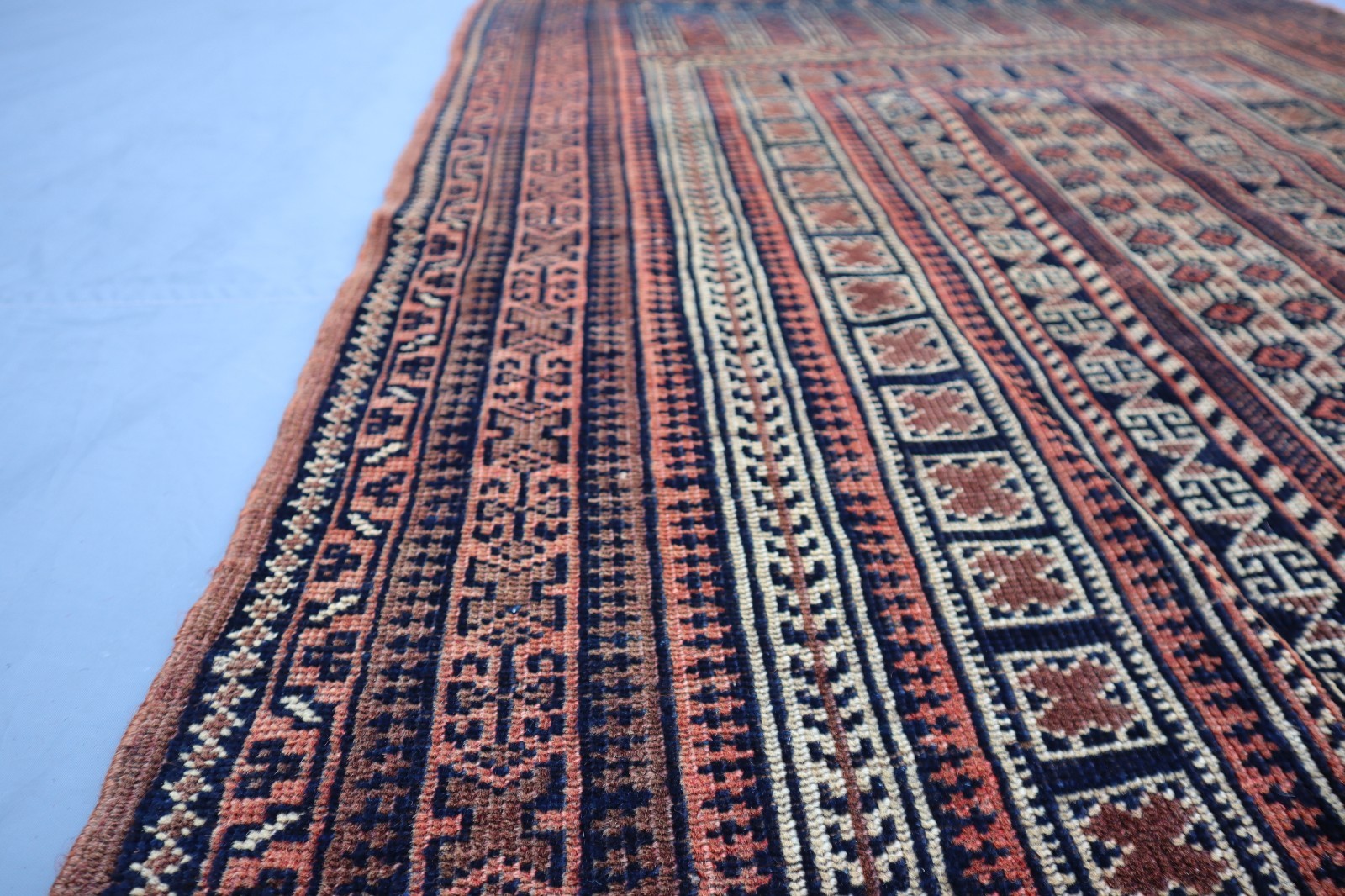 3’2 x 4’7 Ft Classic Afghan Baluchi Rug– Intricate Geometric Panel Design Carpet