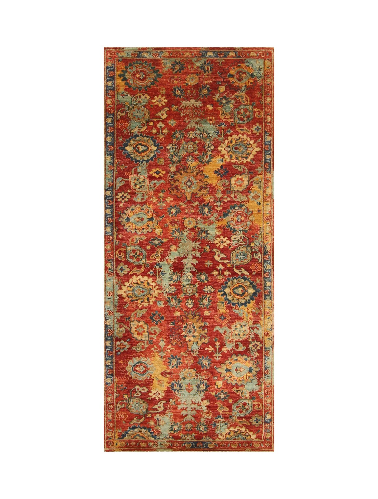 3 x 6 ft Red Bidjar Modern Oriental Afghan Hand Knotted Transitional Area Rug