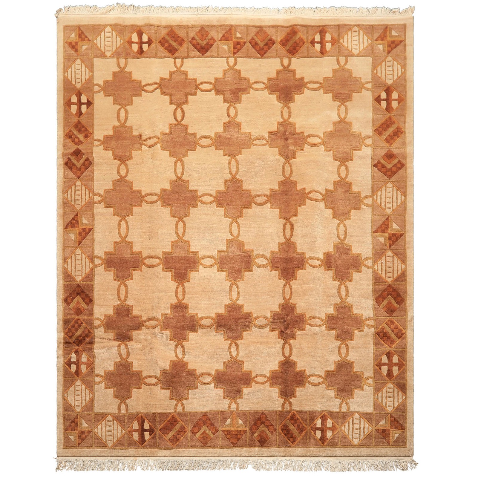 Michaelian & Kohlberg Hand Knotted Wool Beige Tibetan Plush Pile Rug 8×10’4”
