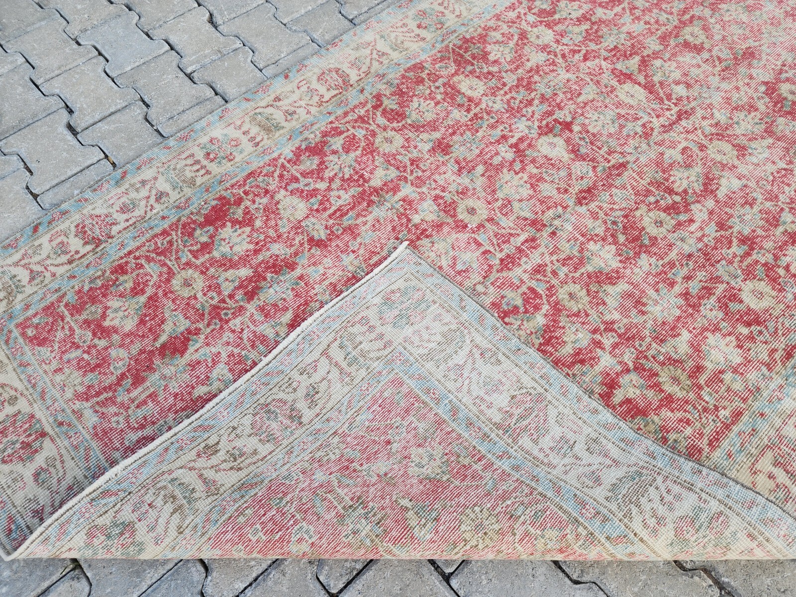 5×12 Oushak Rug Red Vintage Style, Handmade Wool Rug, Rugs For Dining Room