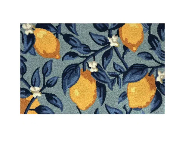 The Rug Market America Style Number 25963B 1-Lemon Vine Aqua/White 30″x48″