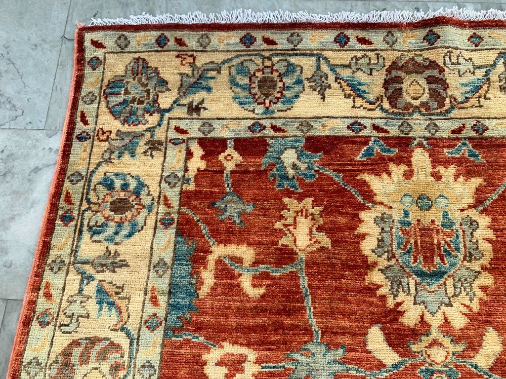 4×6 ft Afghan Kazak Rug Hand Knotted Rugs Black Boho Rug Oriental Medallion Rug