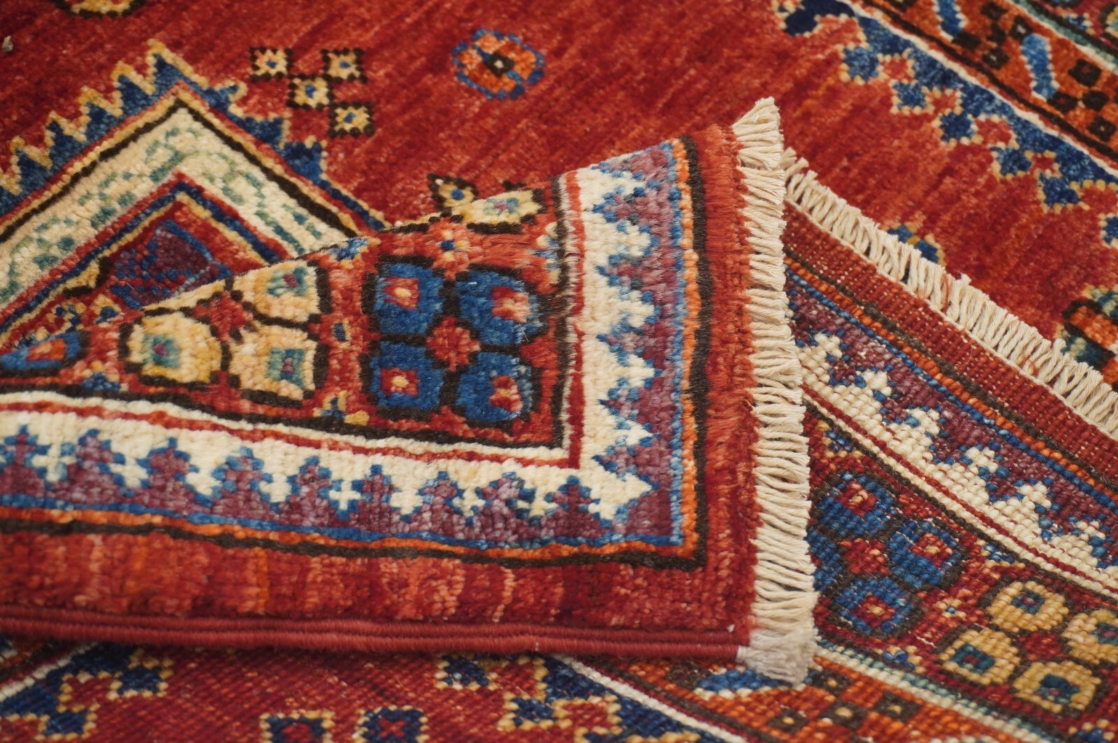3 x 4 ft Red Oriental Afghan Hand Knotted Tribal Area Rug