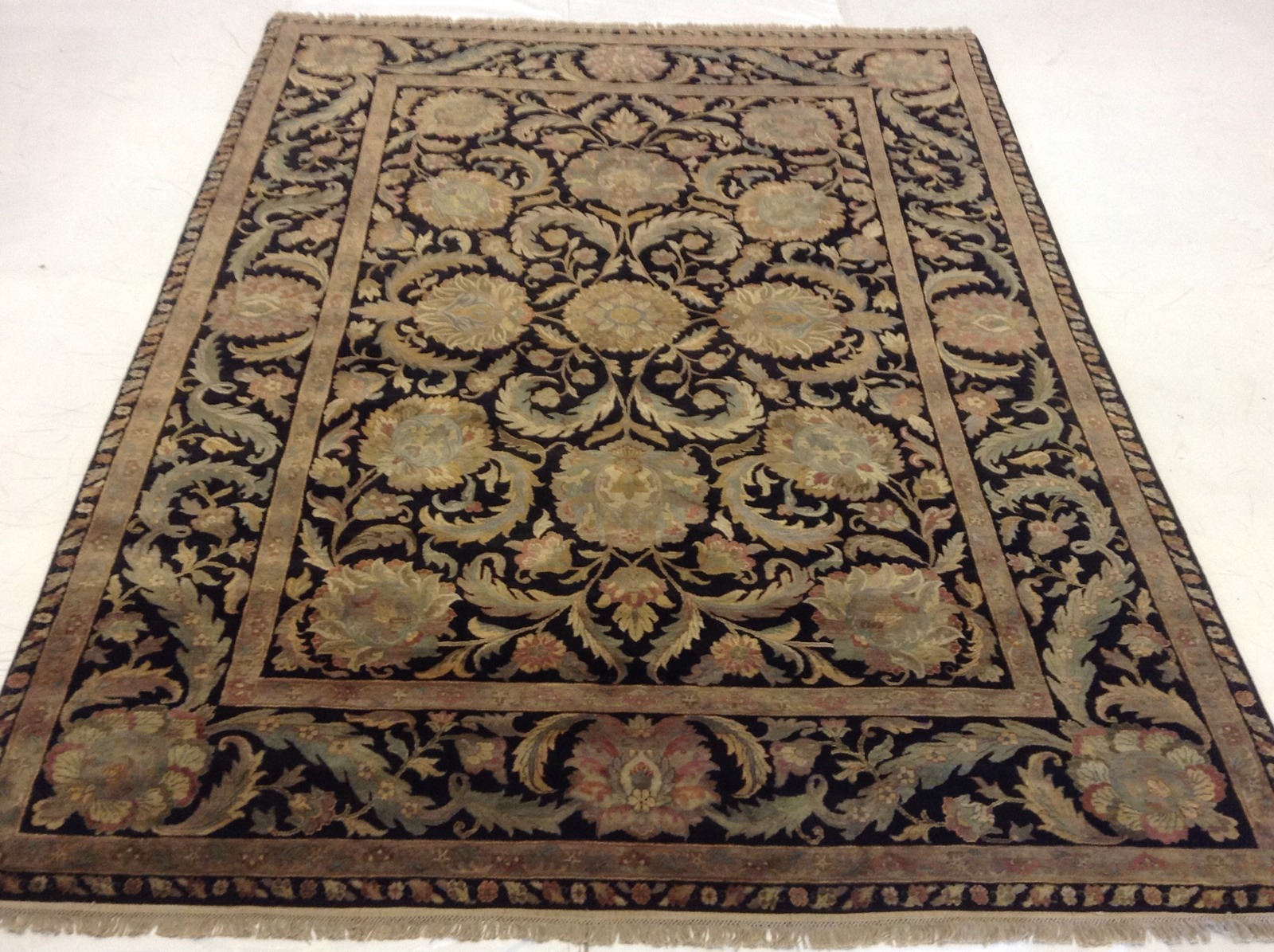 10′ X 14′ Black Green Ziegler All-Over Oriental Area Rug Hand Knotted Wool