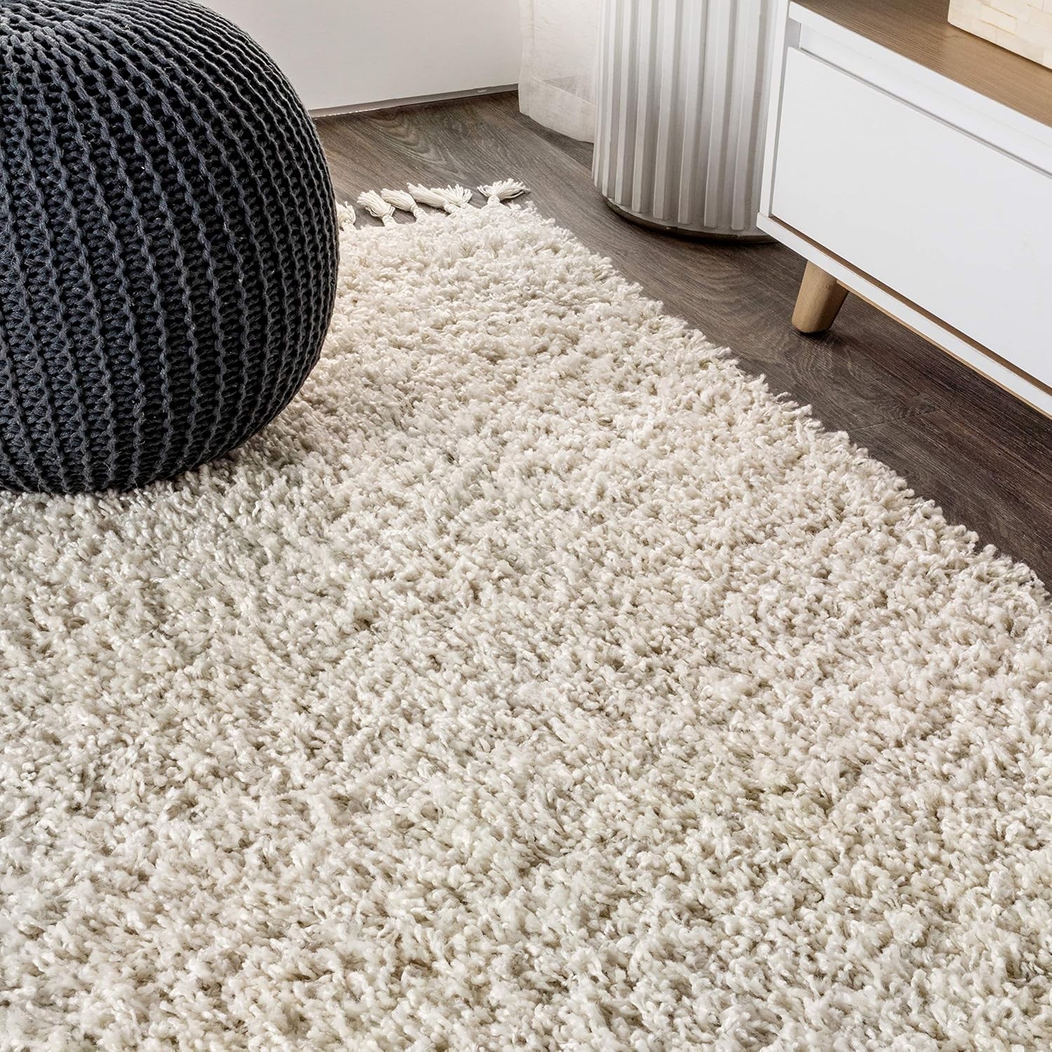 Water-Resistant Mercer Shag Rug, 3’1″ x 5′ – Soft Cream Ideal for Living Room