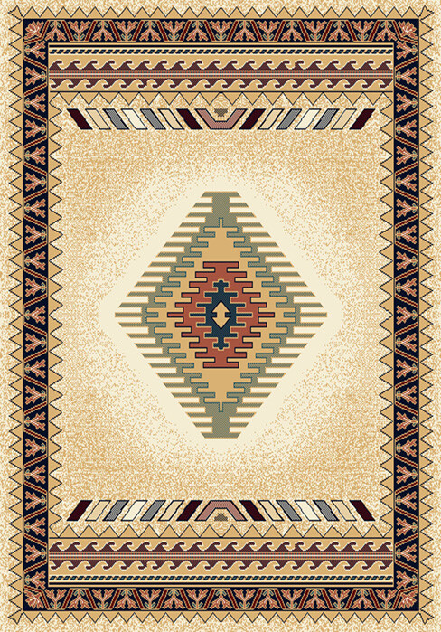 CREAM beige apache style 2×8 southwestern AREA rug : Approx 1′ 11″ x 7′ 4″