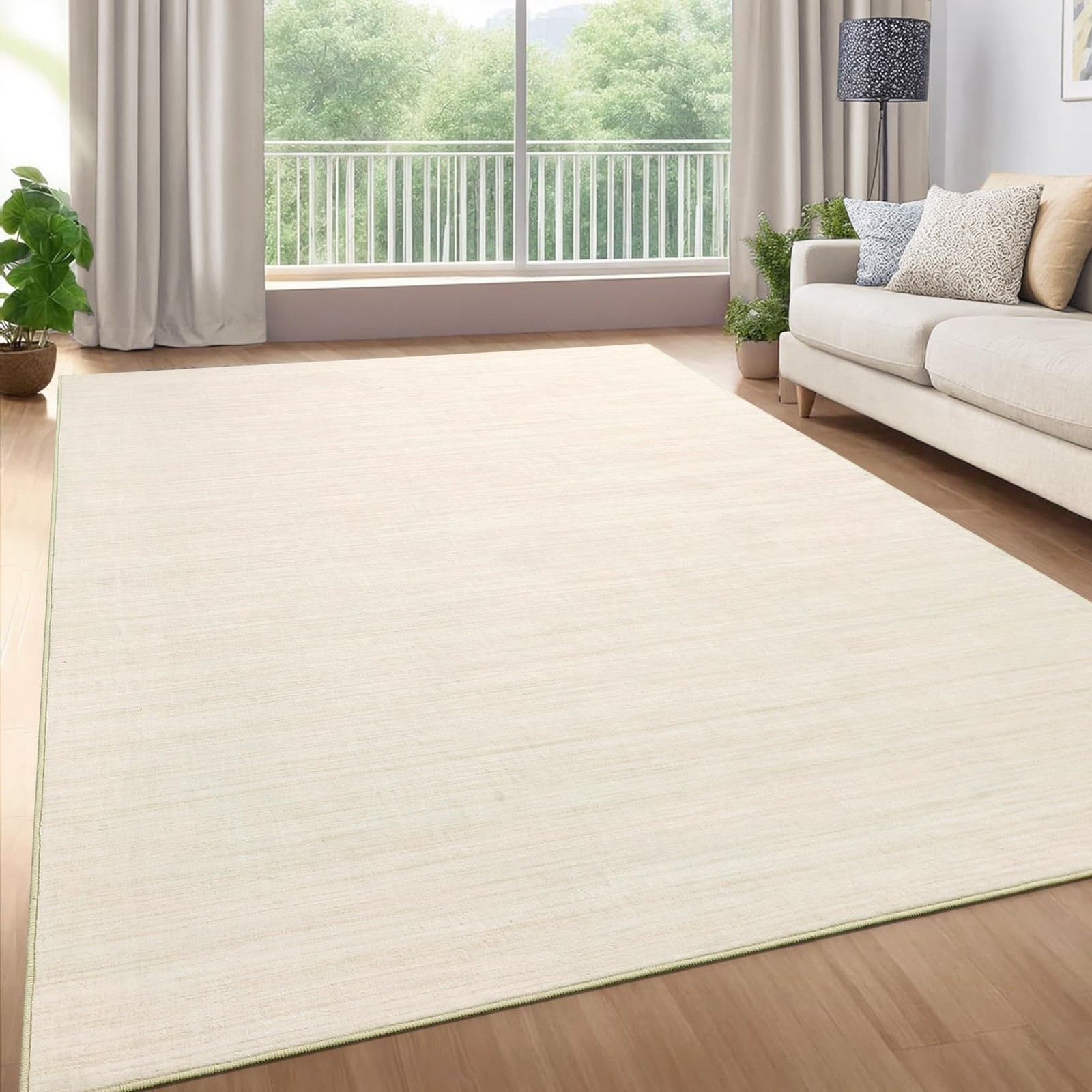 Luxloom 5X7 Area Rugs For Living Room Washable Rug Modern Rug For Bedroom Solid