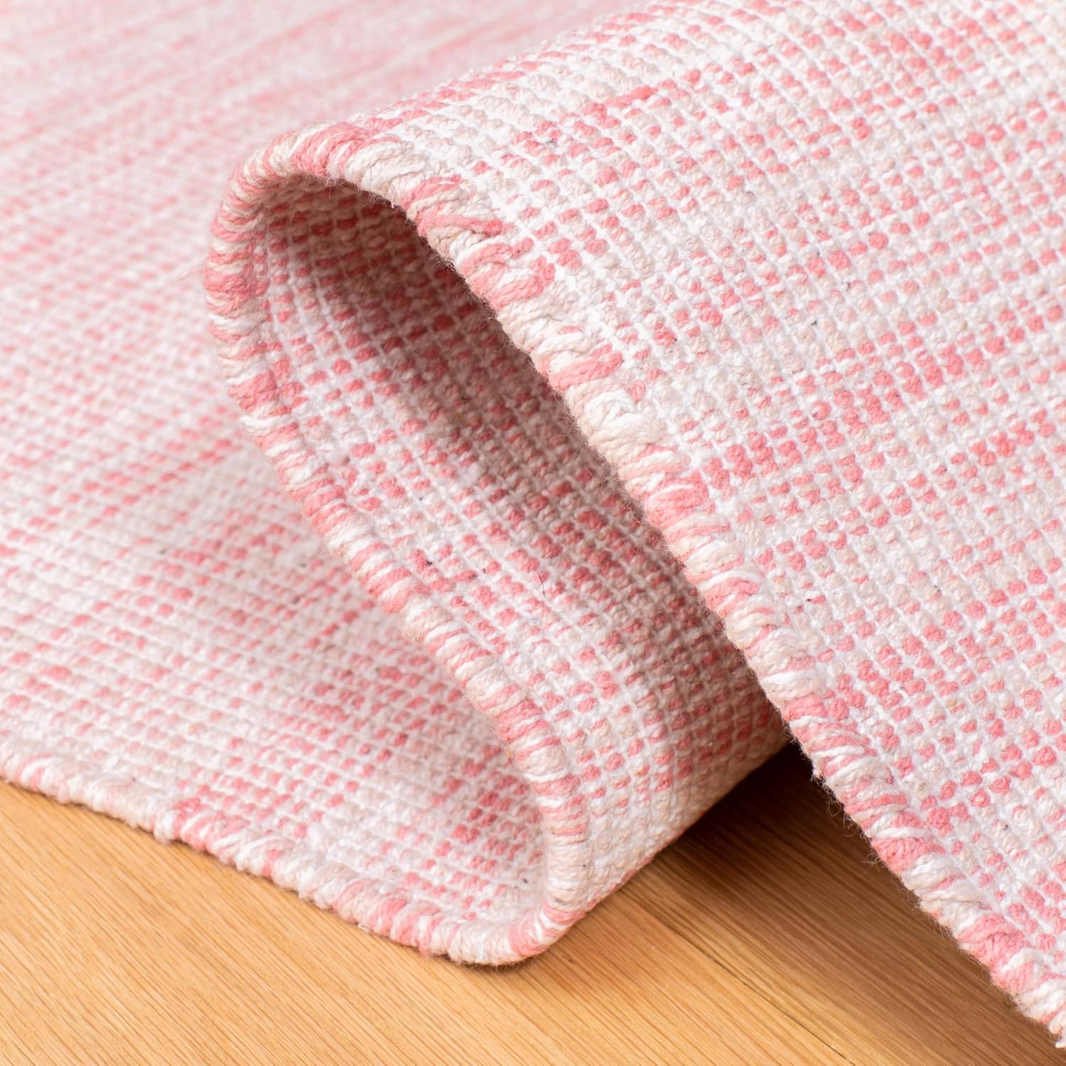 Montauk Collection 8×10 Area Rug – Handmade Pink & Fuchsia Cotton Weave
