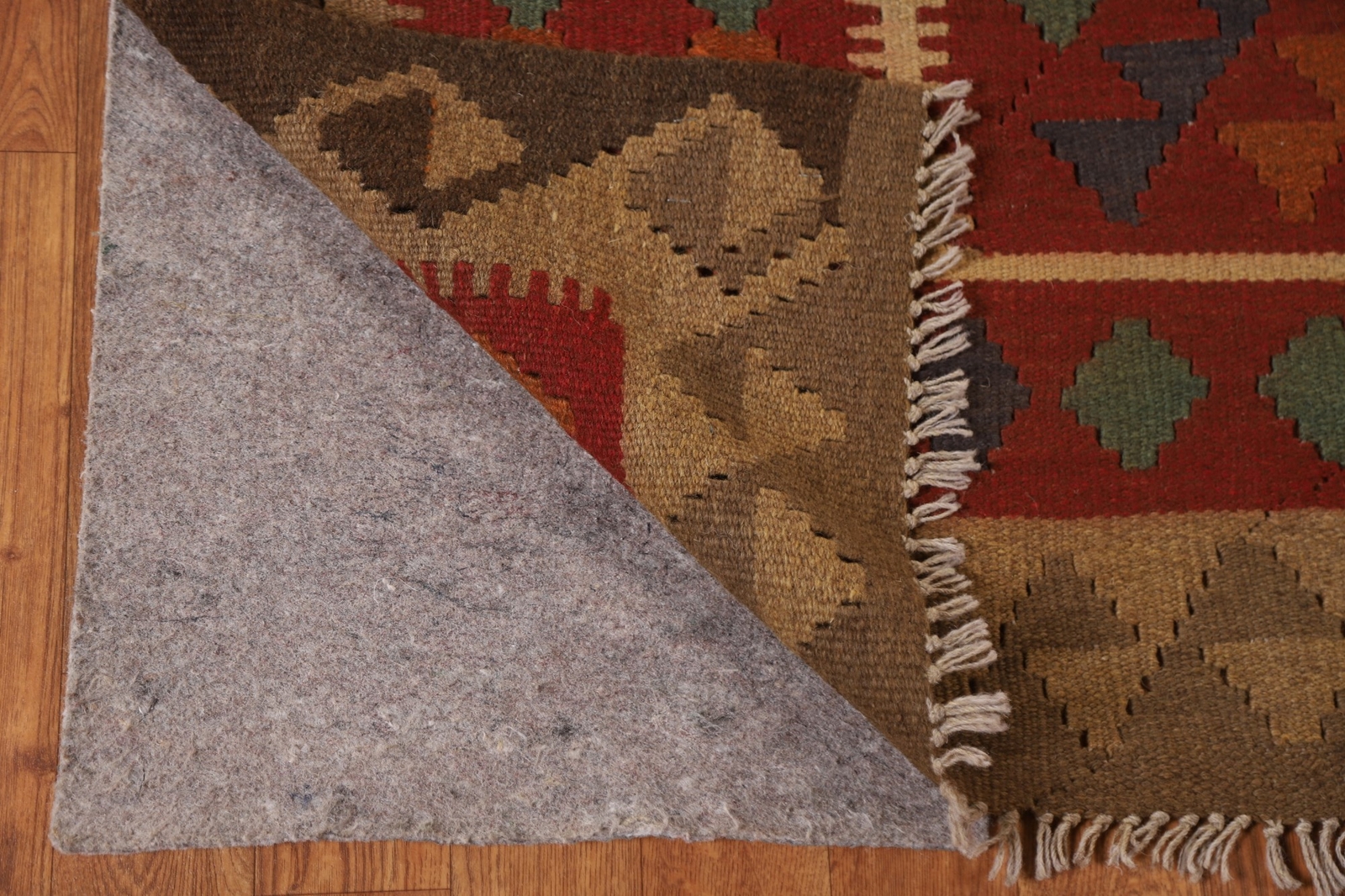 Tribal Traditional Geometric Kilim Area Rug Reversible Hand-Woven Carpet 5’x7′