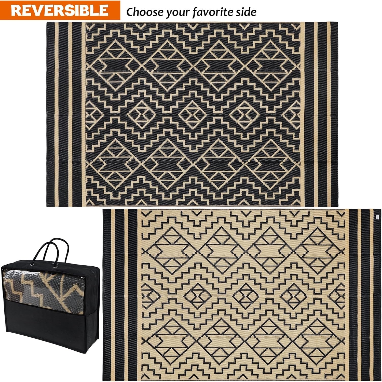 5′ x 8′ Flat Woven Outdoor Rug – Stylish and Functional for Any Occasion
