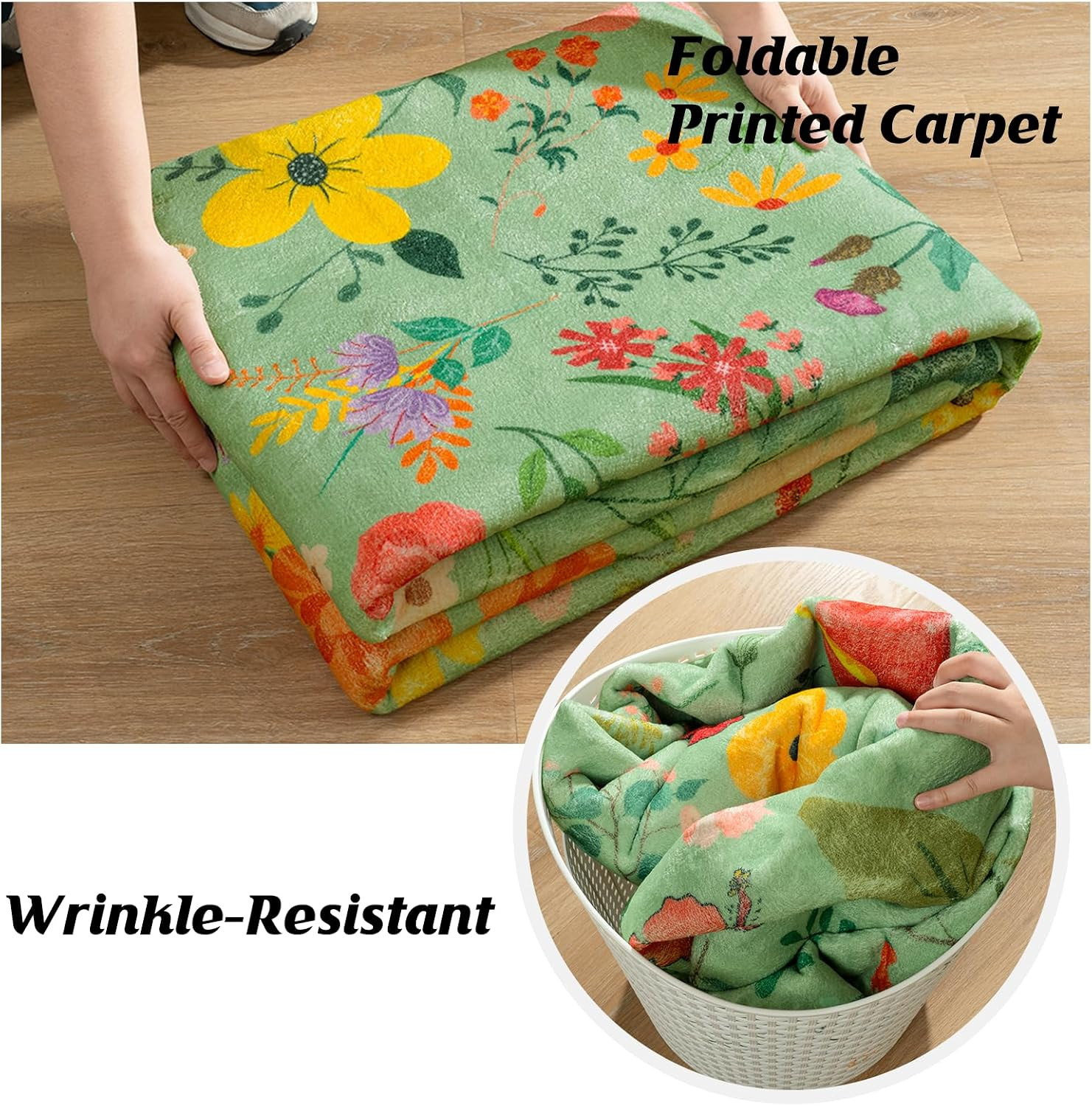 Area Rug for Living Room,9X12Ft Washable Rugs for Bedroom, Soft Floral Non-Slip