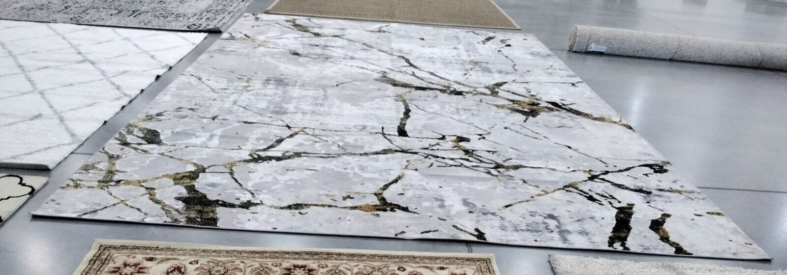 GREY / GOLD 12′ X 18′ Stained Rug Reduced Price 1172734422 ALA293G-1218