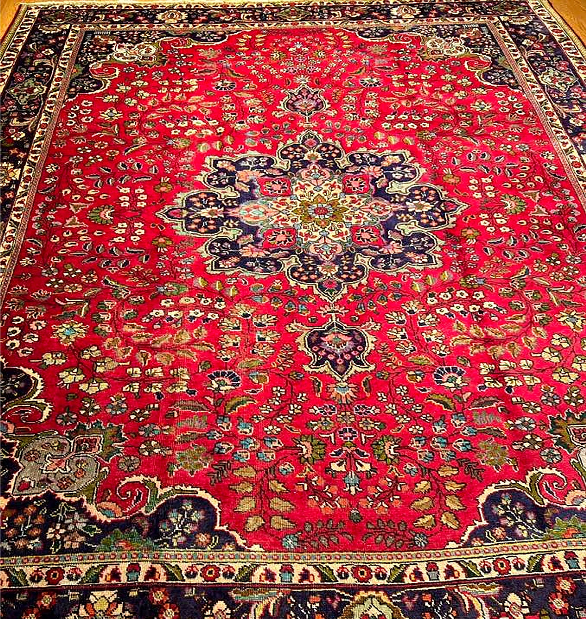9.5 x 12.6 HAND KNOTTED_HANDMADE_VINTAGE 1930s RUG _FINE SOFT NATURAL DYES WOOL