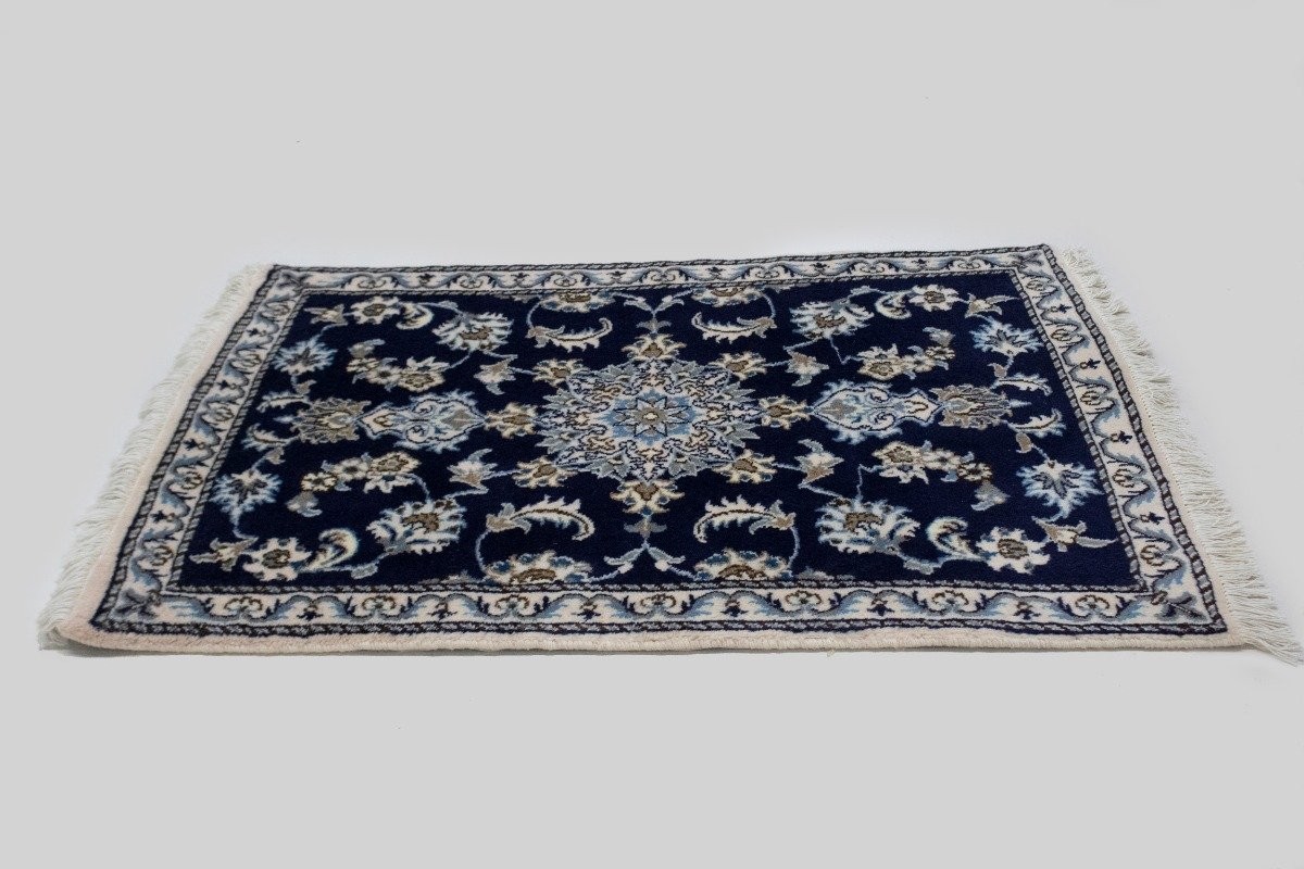 Handmade Traditional Navy Thick Pile Rug Small Oriental Area Home Carpet 3×4 ft
