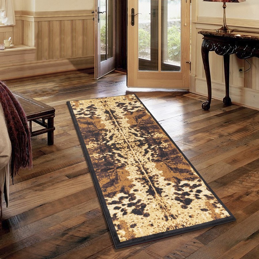 Conrad Home Yellowstone 2’7” x 7’3” Cowhide Runner, Black Cowhide – YLS40082-7